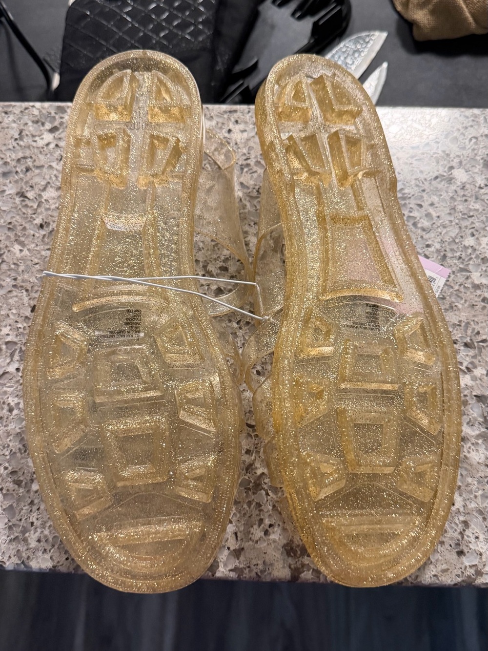 wild fable Gold Glitter Jelly Sandals with Buckle Strap - Picture 2 of 2